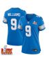 Jameson Williams #9 Detroit Lions Super Bowl LIX Women’s Jersey – Blue
