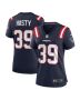 Jamycal Hasty 39 New England Patriots Game Women Jersey – Navy