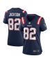 JaQuae Jackson 82 New England Patriots Women’s Game Jersey – Navy