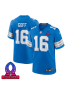 Jared Goff 16 Detroit Lions 2025 Pro Bowl Patch Game Men Jersey – Blue