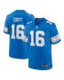 Jared Goff 16 Detroit Lions Game Jersey – Blue, Men