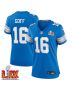 Jared Goff #16 Detroit Lions Super Bowl LIX Women’s Jersey – Blue