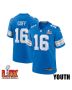 Jared Goff #16 Detroit Lions Super Bowl LIX YOUTH Jersey – Blue
