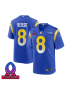 Jared Verse 8 Los Angeles Rams 2025 Pro Bowl Patch Game Men Jersey – Royal