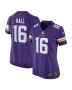 Jaren Hall 16 Minnesota Vikings Game Women Jersey – Purple