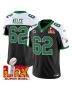 Jason Kelce 62 Philadelphia Eagles Kelly Green Super Bowl Champions LIX Patch Vapor Limited Jersey – Black Alternate