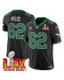 Jason Kelce 62 Philadelphia Eagles Kelly Green Super Bowl Champions LIX Patch Vapor Limited Jersey – Black