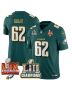 Jason Kelce 62 Philadelphia Eagles LII-LIX Super Bowl Champions Vapor Limited Gold Jersey – Midnight Green