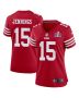 Jauan Jennings 15 San Francisco 49ers Super Bowl LVIII Patch Game Women Jersey – Scarlet