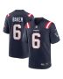 Javon Baker 6 New England Patriots Team Game Men Jersey – Navy