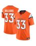 Javonte Williams 33 Denver Broncos Vapor F.U.S.E. Limited Men Jersey – Orange