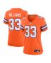 Javonte Williams 33 Denver Broncos Women’s Mile High Collection 1977 Throwback Player Game Jersey – Orange