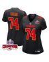 Jawaan Taylor 74 Kansas City Chiefs Super Bowl LVIII Champions 4 Stars Patch Fashion Game Women Jersey – Carbon Black