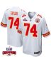 Jawaan Taylor 74 Kansas City Chiefs Super Bowl LVIII Champions 4 Stars Patch Game Men Jersey – White