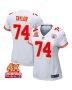 Jawaan Taylor 74 Kansas City Chiefs Super Bowl LVIII Champions 4X Game Women Jersey – White