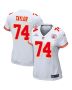 Jawaan Taylor 74 Kansas City Chiefs Super Bowl LVIII Patch Game Women Jersey – White