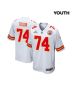 Jawaan Taylor 74 Kansas City Chiefs Super Bowl LVIII Patch Game YOUTH Jersey – White