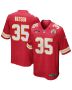 Jaylen Watson 35 Kansas City Chiefs AFC Champions Patch Game Men Jersey – Red