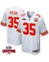 Jaylen Watson 35 Kansas City Chiefs Super Bowl LVIII Champions 4 Stars Patch Game Men Jersey – White