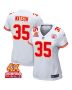 Jaylen Watson 35 Kansas City Chiefs Super Bowl LVIII Champions 4X Game Women Jersey – White