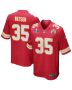 Jaylen Watson 35 Kansas City Chiefs Super Bowl LVIII Patch Game Men Jersey – Red