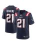Jaylinn Hawkins 21 New England Patriots Team Game Men Jersey – Navy