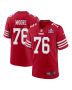 Jaylon Moore 76 San Francisco 49ers Super Bowl LVIII Patch Game Men Jersey – Scarlet
