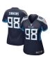 Jeffery Simmons 98 Tennessee Titans Women’s Game Jersey – Navy