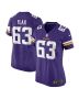 Jeremy Flax 63 Minnesota Vikings Women’s Game Jersey – Purple