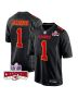 Jerick McKinnon 1 Kansas City Chiefs Super Bowl LVIII Champions 4 Stars Patch Fashion Game Men Jersey – Carbon Black