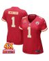 Jerick McKinnon 1 Kansas City Chiefs Super Bowl LVIII Champions 4X Game Women Jersey – Red