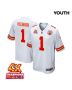 Jerick McKinnon 1 Kansas City Chiefs Super Bowl LVIII Champions 4X Game YOUTH Jersey – White
