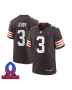 Jerry Jeudy 3 Cleveland Browns 2025 Pro Bowl Patch Game Men Jersey – Brown