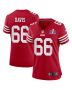 Jesse Davis 66 San Francisco 49ers Super Bowl LVIII Patch Game Women Jersey – Scarlet