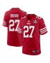 Ji’Ayir Brown 27 San Francisco 49ers Super Bowl LVIII Patch Game Men Jersey – Scarlet