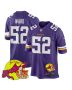 Jihad Ward 52 Minnesota Vikings Super Bowl LIX New Orleans Patch Game Men Jersey – Purple