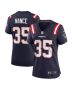 Jim Nance 35 New England Patriots Women Retired Jersey – Navy