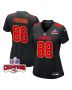Jody Fortson 88 Kansas City Chiefs Super Bowl LVIII Champions 4 Stars Patch Fashion Game Women Jersey – Carbon Black