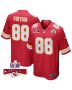 Jody Fortson 88 Kansas City Chiefs Super Bowl LVIII Champions 4 Stars Patch Game Men Jersey – Red