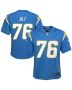 Joe Alt 76 Los Angeles Chargers YOUTH Player Game Jersey – Powder Blue