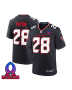 Joe Mixon 28 Houston Texans 2025 Pro Bowl Patch Game Men Jersey – Navy