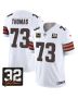Joe Thomas 73 Cleveland Browns Jim Brown Memorial Patch Game Men Jersey – White
