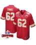 Joe Thuney 62 Kansas City Chiefs Super Bowl LVIII Champions 4 Stars Patch Game Men Jersey – Red