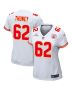 Joe Thuney 62 Kansas City Chiefs Super Bowl LVIII Patch Game Women Jersey – White
