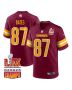 John Bates 87 Washington Commanders Super Bowl LIX Champions Patch Game Men Jersey – Burgundy