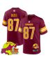 John Bates 87 Washington Commanders Super Bowl LIX New Orleans Patch Game Men Jersey – Burgundy