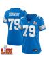 John Cominsky #79 Detroit Lions Super Bowl LIX Women’s Jersey – Blue