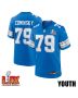 John Cominsky #79 Detroit Lions Super Bowl LIX YOUTH Jersey – Blue