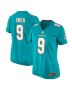 Jonnu Smith 9 Miami Dolphins Women’s Game Jersey – Aqua