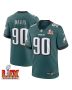 Jordan Davis #90 Philadelphia Eagles Super Bowl LIX Jersey – Men’s – Midnight Green